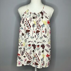 COLLECTIVE CONCEPTS LARGE SLEEVELESS TOP WHITE WITH FLORAL
